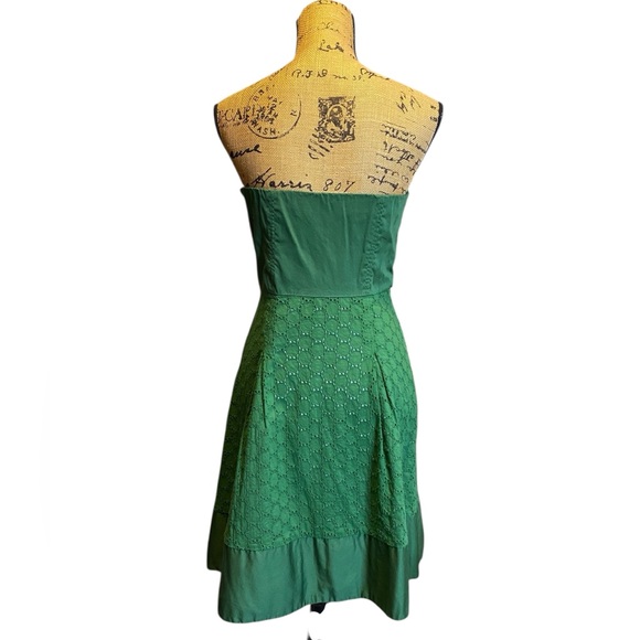 The Limited Green Cottagecore Eyelet 90’s revival Green Mini Dress Women’s SZ 8 - Picture 4 of 15